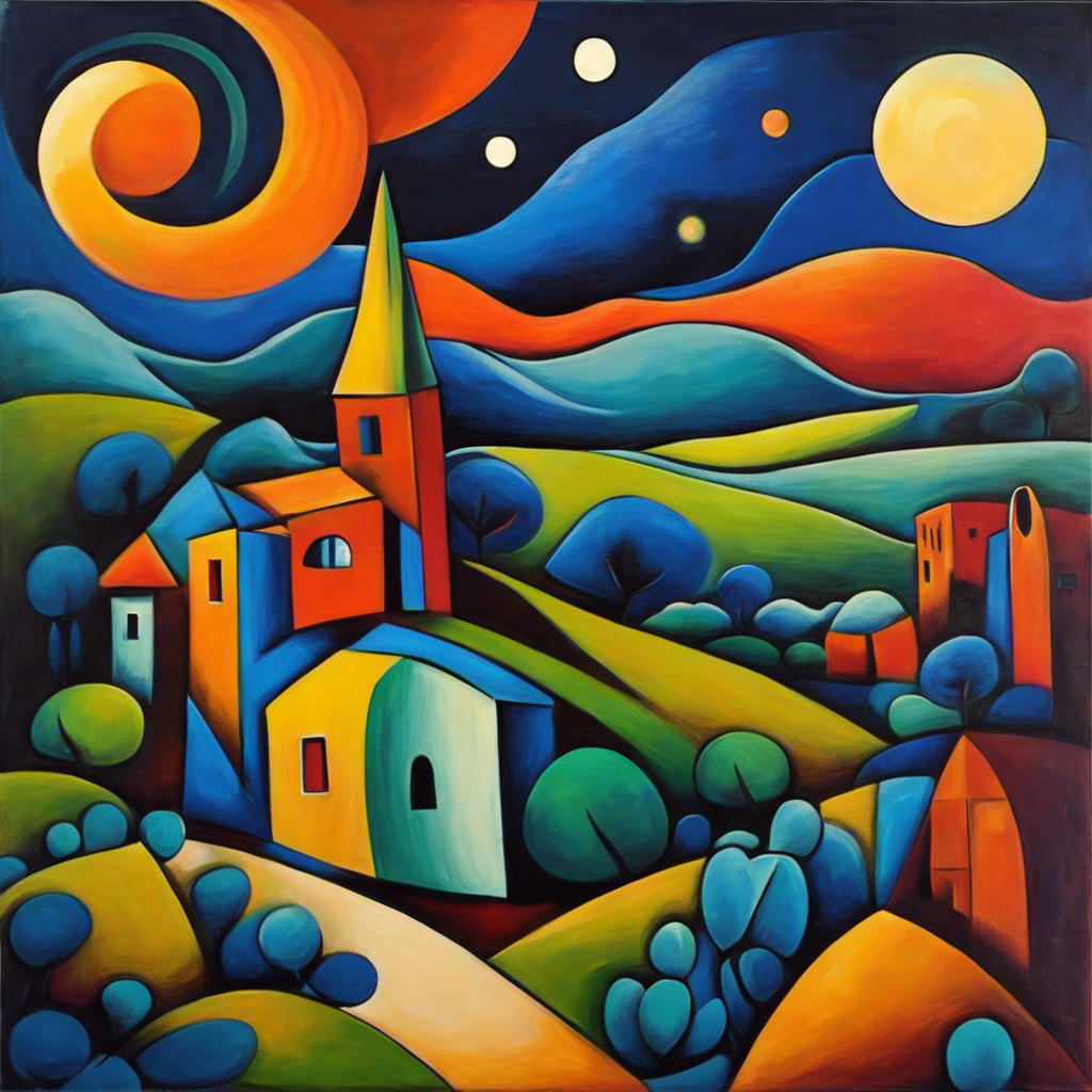 Œuvre générée — village fauviste